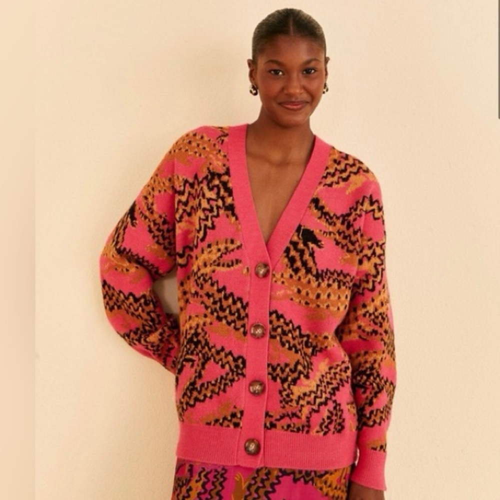 FARM RIO Croco Knot Cardigan - XL